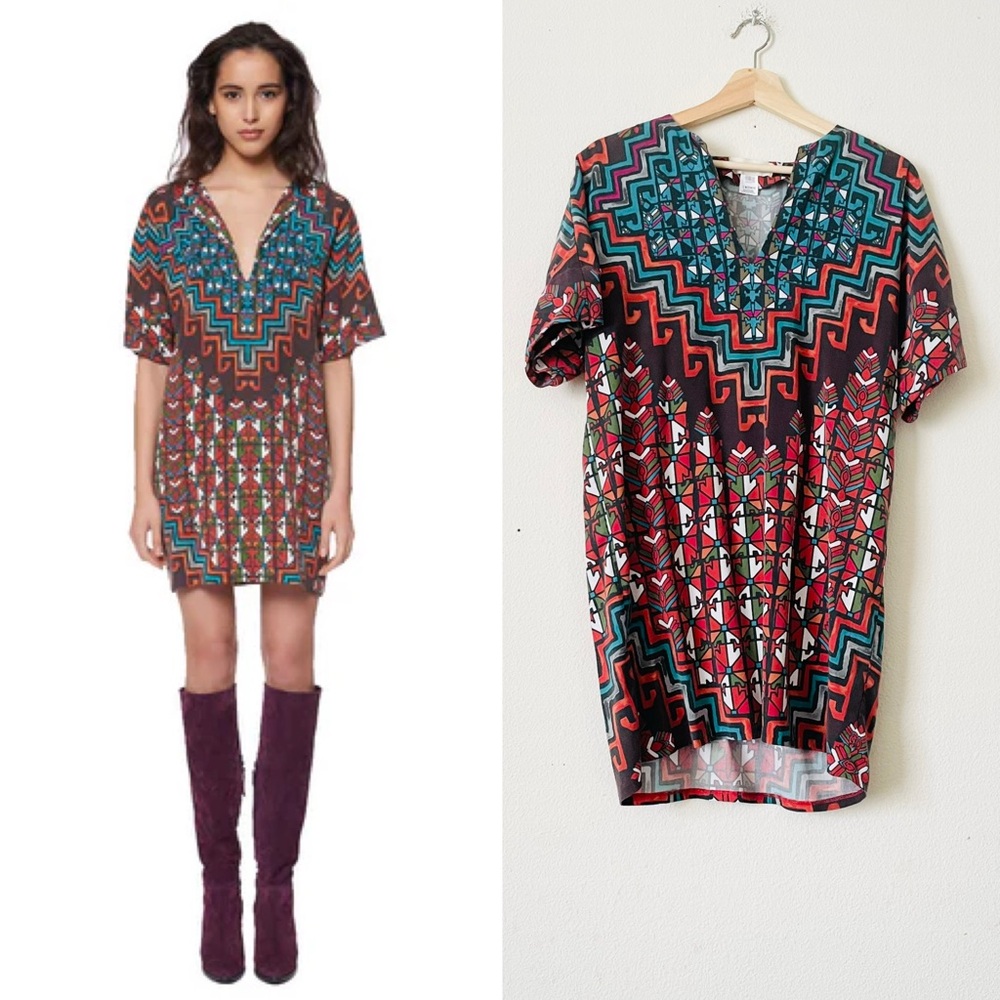 Mara Hoffman SMALL ‘Rug’ tencel geometric print tunic dress